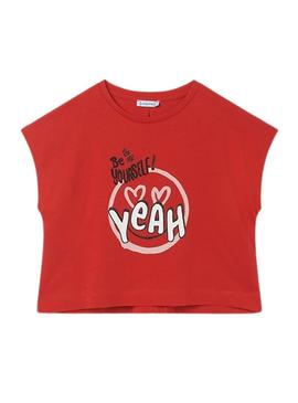 T-Shirt Mayoral Nó Nas Costas Vermelho para Menina