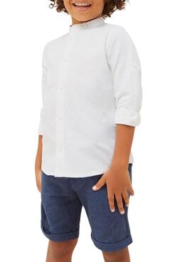 Camisa Mayoral Lino Branco para Menino