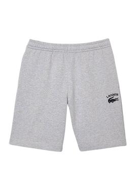 Bermuda Moletom Lacoste Cinza para Homem