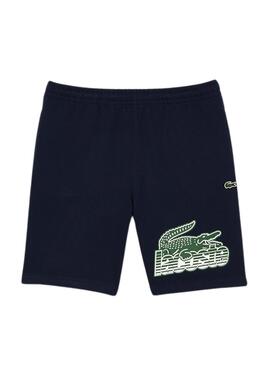 Bermuda Lacoste Felpa Azul Marinho para Homem