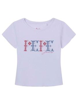 T-Shirt Pepe Jeans Natalie Branco para Menina