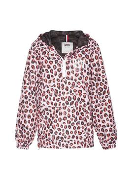 Casaca Tommy Jeans Leopard Print Rosa Mulher