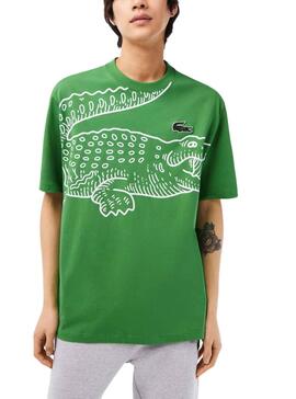 T-Shirt Lacoste Printed Verde para Homem