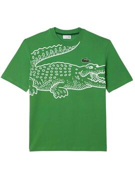 T-Shirt Lacoste Printed Verde para Homem