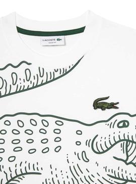 T-Shirt Lacoste Printed Branco para Homem