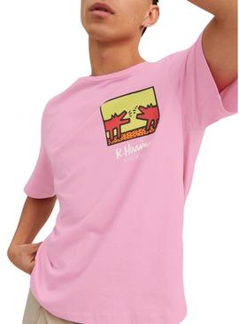 T-Shirt Jack & Jones Keith Haring Rosa Homeme