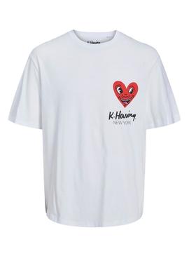 T-Shirt Jack & Jones Keith Haring Branco Homem