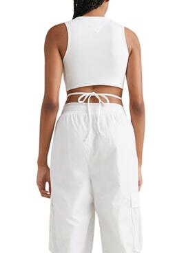Top Tommy Jeans Flag Branco para Mulher