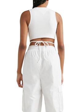 Top Tommy Jeans Flag Branco para Mulher