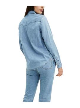 Camisa Levis Western Azul para Mulher