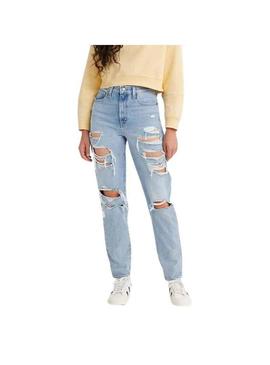 Calças Jeans Levis Mom Jean Azul Claro Mulher