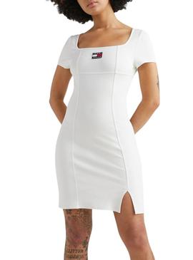 Vestido Tommy Jeans Archive Branco para Mulher