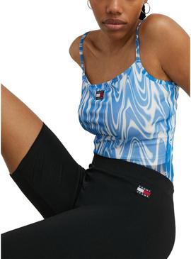 Shorts Tommy Jeans Badge Cycle Preto para Mulher