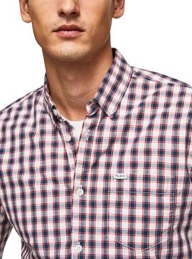 Camisa Pepe Jeans Load Vermelho e Azul para Homem