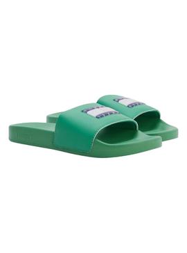 Flip flops Tommy Jeans Flag Print Pool Verde Mulher