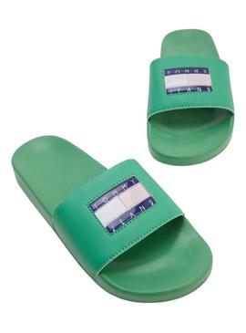 Flip flops Tommy Jeans Flag Print Pool Verde Mulher