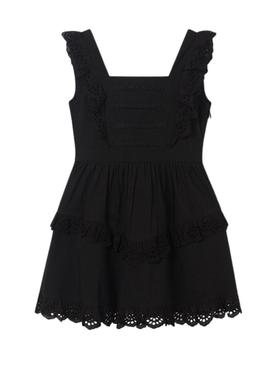 Vestido Mayoral Popelin Perfurado Preto para Menina