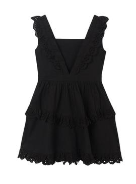 Vestido Mayoral Popelin Perfurado Preto para Menina