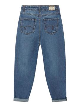 Calças Mayoral Cropped Denim Slouch Azul Menina