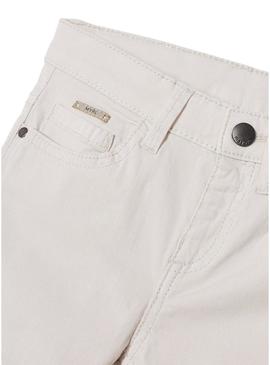 Calças Mayoral Sarga Slim Fit Branco para Menino