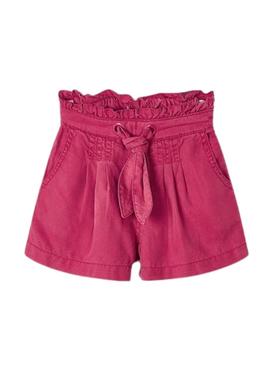 Pantalon Curto Mayoral Rosa Fluido para Menina