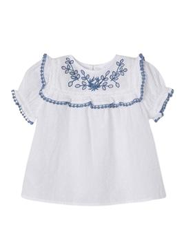 Blusa Mayoral Bordado Plumeti Branco para Menina