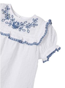 Blusa Mayoral Bordado Plumeti Branco para Menina