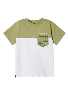 T-Shirt Mayoral Combinada Verde para Menino