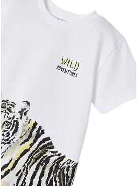 T-Shirt Mayoral Selvagem Branco para Menino