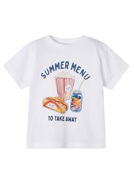 T-Shirt Mayoral Summer Snacks Branco para Menino