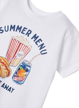 T-Shirt Mayoral Summer Snacks Branco para Menino