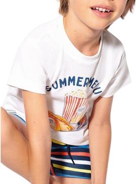 T-Shirt Mayoral Summer Snacks Branco para Menino