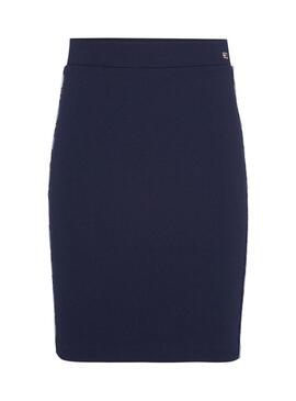 Saia Tommy Jeans Piping Bodycon Azul Mulher