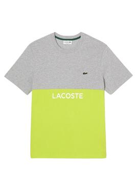 T-Shirt Lacoste Cor Block Cinza para Homem