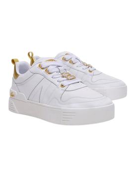 Sapatilhas Lacoste L002 Branco e Dorado Mulher