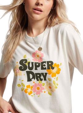 T-Shirt Superdry Vintage Floral Scripted Bege