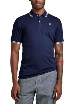 Polo G-Star Dunda Slim Stripe Azul Marinho para Homem