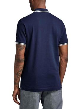 Polo G-Star Dunda Slim Stripe Azul Marinho para Homem