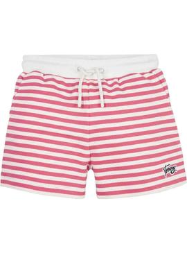 Shorts Tommy Hilfiger Breton Vermelho para Menina