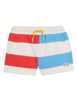 Shorts Tommy Hilfiger Stripe Branco para Menina