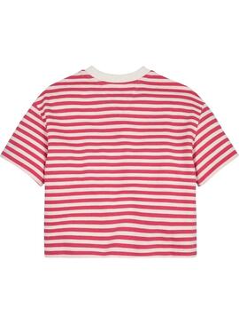 T-Shirt Tommy Hilfiger Breton Vermelho para Menina