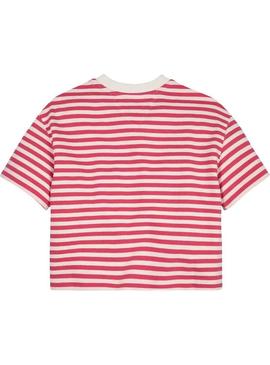 T-Shirt Tommy Hilfiger Breton Vermelho para Menina