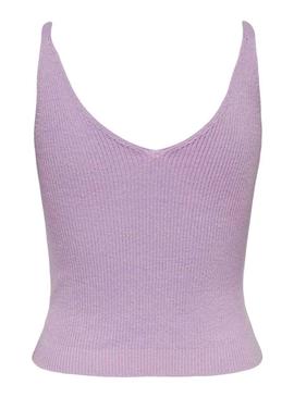 Top Only Lina De Knitted Malva para Mulher