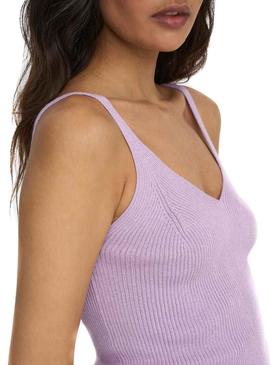 Top Only Lina De Knitted Malva para Mulher