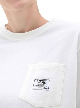 T-Shirt Vans Pocket Branco para Mulher