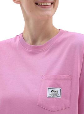 T-Shirt Vans Pocket Rosa para Mulher