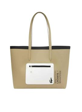 Bolsa Lacoste Zipped Bege para Mulher