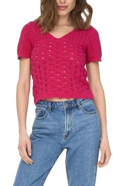 T-Shirt Only Becca Rosa para Mulher