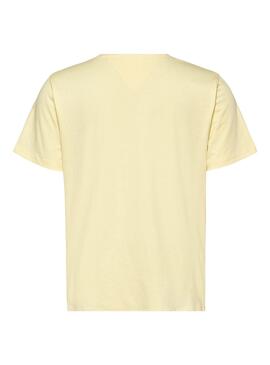 T-Shirt Tommy Jeans Serif Amarelo para Mulher