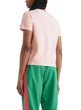 T-Shirt Tommy Jeans Serif Rosa para Mulher
